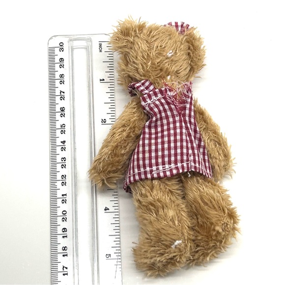 Bear Handcrafted Artisan Small Stuffed Plush Legs and Arms Rotate - Picture 2 of 7